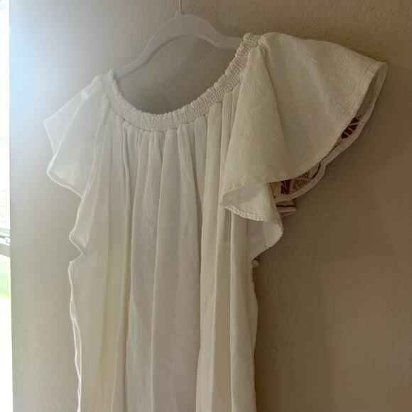 Piper by Townsen | Size M Embroidered Cotton Short Sleeve Dress Midi Boho - Picture 12 of 13